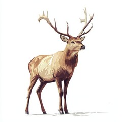 Fototapeta premium Majestic Deer Portrait in Abstract Style