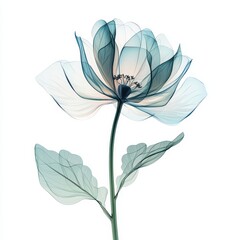 Delicate Floral Outline with Soft Color Gradients