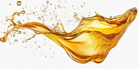 Fototapeta premium golden oil splashes on white background