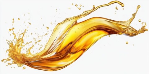 Fototapeta premium golden oil splashes on white background