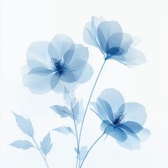 Delicate Blue Floral Illustration Design