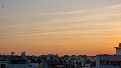 Colorful evening sky in Bengaluru