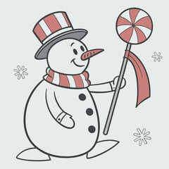 snowman with a broom