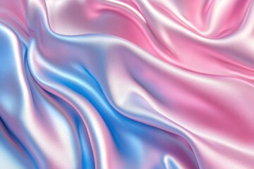 Fototapeta premium Minimalistic iridescent fabric texture in pastel pink and blue for creative design