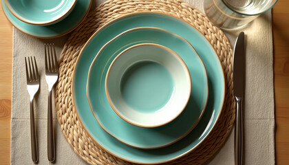 Turquoise and Gold Dinnerware Set: A Luxurious Dining Experience