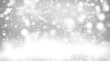 Fototapeta premium white and silver glitter background with space for text, white and grey glitter bokeh . white bokeh blur circle variety Dreamy soft focus wallpaper backdrop,Christmas snow or anniversary banner,
