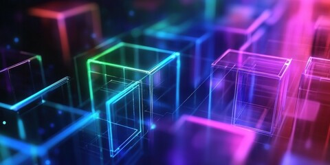 Fototapeta premium Modern digital abstract 3D background. 