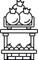 A fruit stand with a variety of fruits including apples and pears