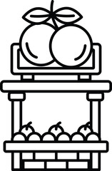 A fruit stand with a sign