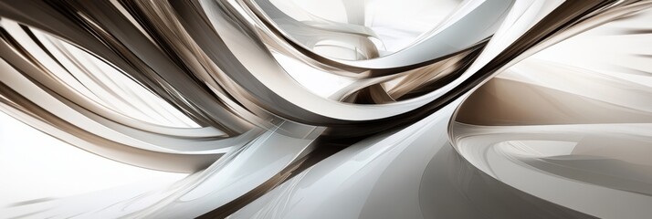 Abstract Architecture: Futuristic Curved Lines and Geometric Shapes