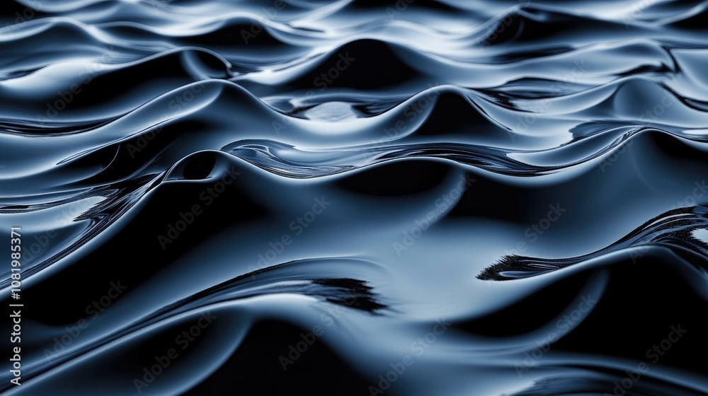 Aufkleber Three dimensional render of wavy pattern. waves abstract background texture