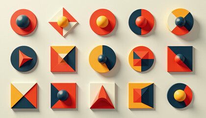 Geometric Shapes in Vibrant Colors - Abstract Modern Design