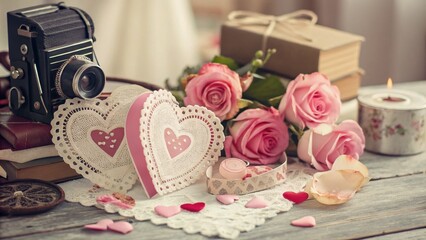 Vintage Style Valentine's Day Coloring Images Featuring Heart Motifs, Flowers, and Romantic Themes Perfect for Creative Expression and Festive Celebrations