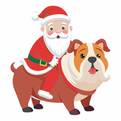 santa claus with a dog