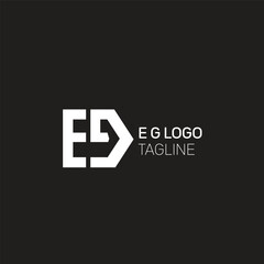 EG lettermark logo, E+G logo initials, monogram, logotype of EG