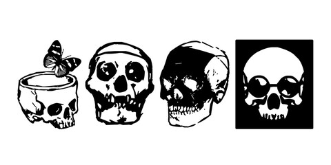 silhouette of a skull