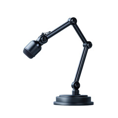 A black desk lamp with an adjustable arm and a sleek design, suitable for various lighting needs and workspace aesthetics.