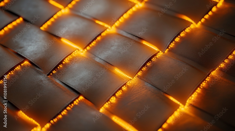 Aufkleber Illuminated Textured Surface with Warm Orange Glow Creating a Stunning Visual Effect for Abstract Background or Interior Design Inspirations