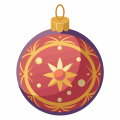 Fototapeta premium golden christmas ball isolated