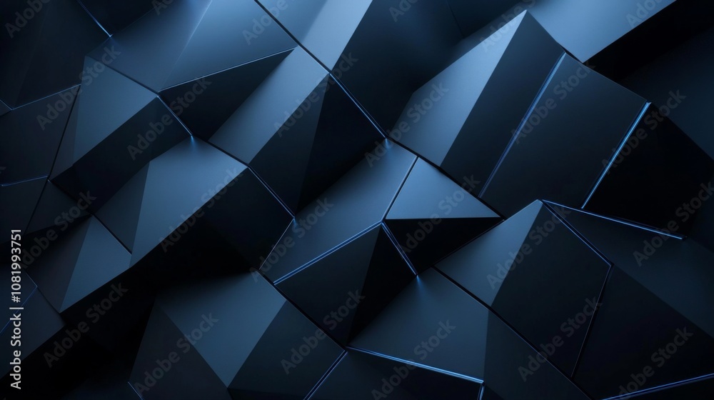 Leinwandbilder geometric dark blue abstract background with angular shapes and textured surfaces for modern designs