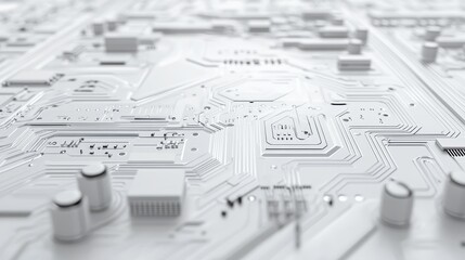 A close-up of a computer motherboard with visible circuits and connectors.