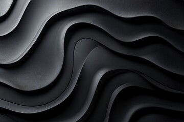 Obraz premium Smooth black waves creating an elegant and modern abstract background, perfect for design projects