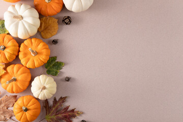  Autumnal Background with Pumpkins