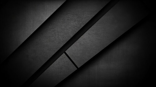Abstract Dark Textured Background with Geometric Shapes and Layers in Monochrome Palette for Use in Modern Designs and Creative Projects