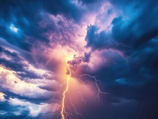 Fototapeta premium Lightning storm causes, exploring the science behind thunderstorms and their electrical activity