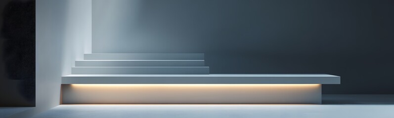 Obraz premium Product display podium with Gray and dark blue Background