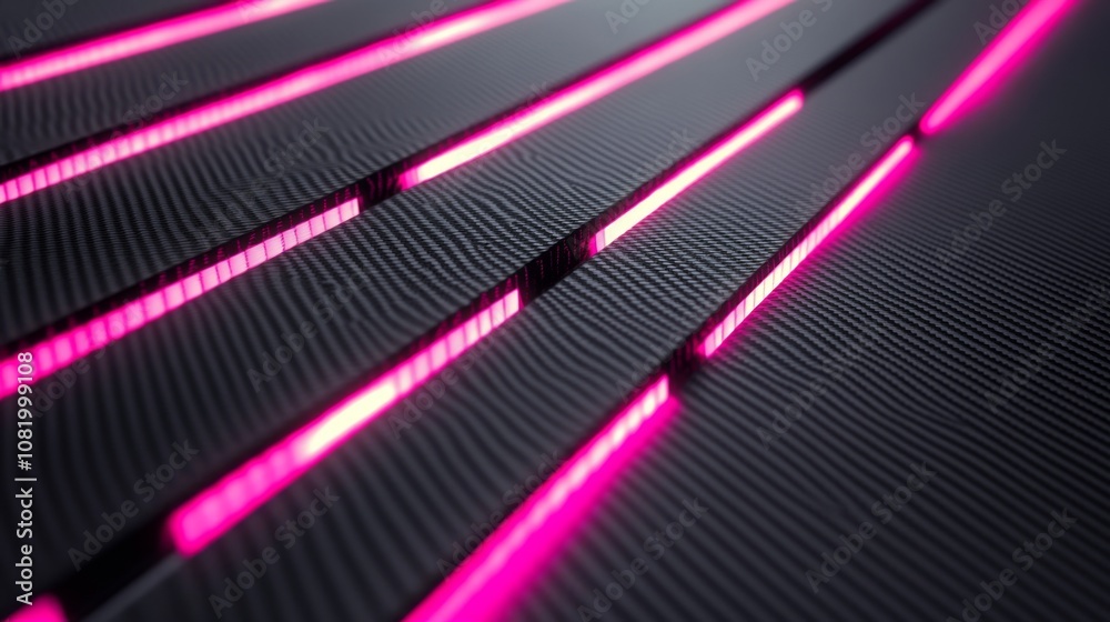 Leinwandbilder abstract digital background with pink neon lines on textured surface, creating a futuristic and mode