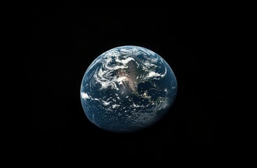Glowing Earth View from Space in Cinematic Style