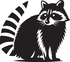 Obraz premium Raccoon Silhouette Vector Art Illustration Design