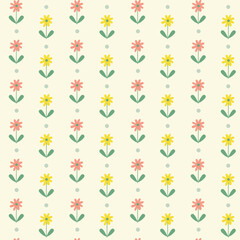 seamless pattern with yellow flowers, Yellow background with Spring Flower floral style.