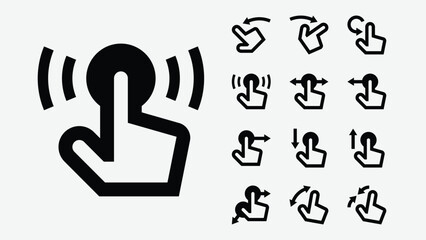 Hand Gesture UI Line Icons