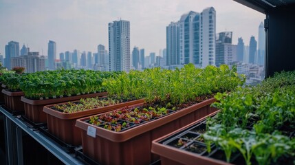 Fototapeta premium Modular urban farming systems designed for flexibility and scalability in city-based agriculture