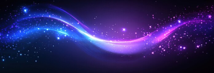 Obraz premium Cosmic Purple and Blue Starry Background Illustration