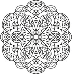 Mandala For Adult coloring page.Flower Outline mandala vector