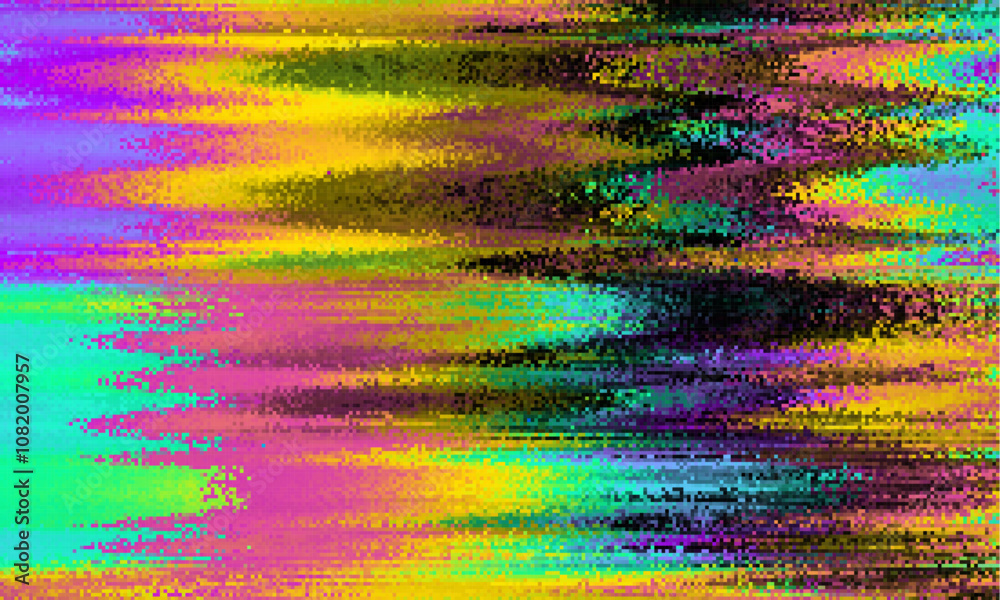 Aufkleber glitch camera effect. retro vhs background. old video template. no signal. static tv noise, bad tv s
