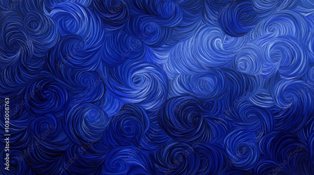Fototapete Abstract swirls of deep blue and light blue tones create a mesmerizing and dynamic visual experience, reminiscent of movement in water or sky, ideal for various creative projects.
