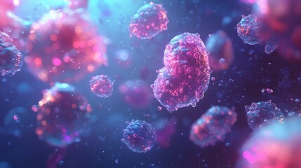 Fototapeta premium Vibrant Abstract Microbial Universe in Colorful Light