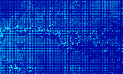 The abstract halftone background consists of different dots.