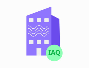 Building Indoor Air Quality System illustration. Sustainable workplace icon illustration. Sustainable Building Icon. 