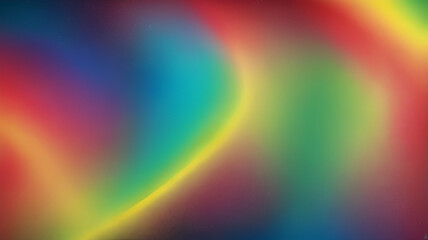 Obraz premium neon Red, Blue, Yellow, Green glowing gradient background, a soft grainy noise texture with shimmering highlights and Smooth Transitions for a dynamic effect