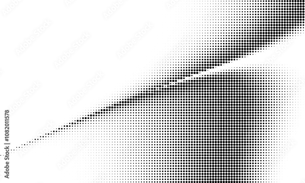 Aufkleber monochrome gradient halftone dots background. vector illustration. big wave on white background