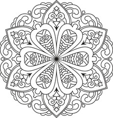 Mandala For Adult coloring page.Flower Outline mandala vector