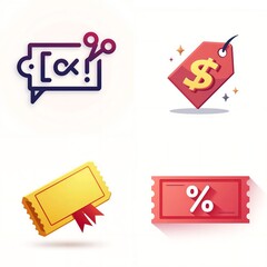 Coupon or Discount Tag Icon for Special Offers