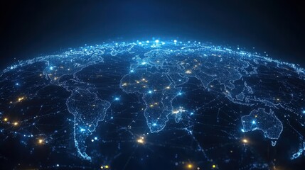 Data interface on global network map for insights and connectivity in technology