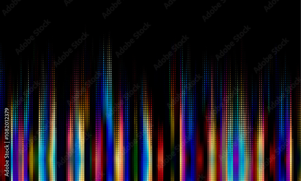 Aufkleber abstract halftone dotted digital technology wide background with futuristic neon light and faded eff