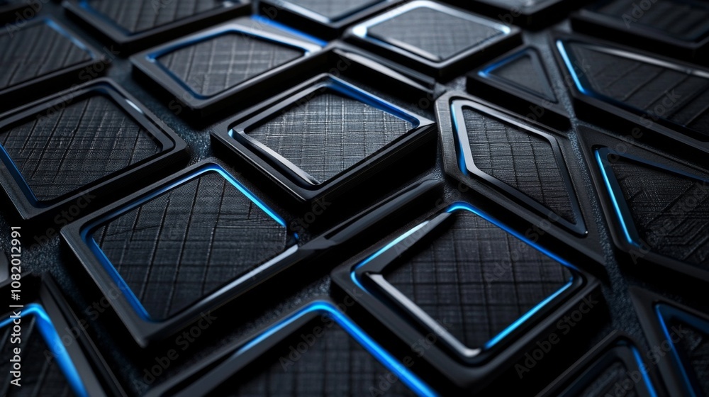 Fototapete abstract background featuring a modern design of interconnected geometric shapes with a glossy surfa